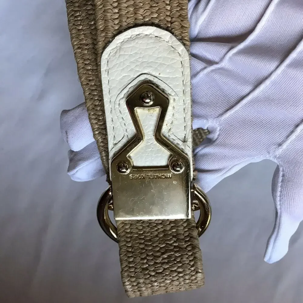 Michael Kors Woven White Belt